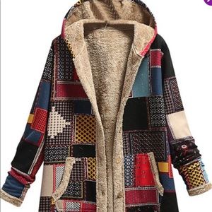 NWT Patchwork Faux Fur Lined Coat